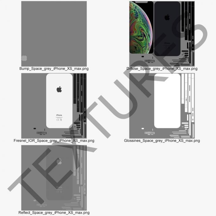 Space Grey iPhone XS Max 3D model