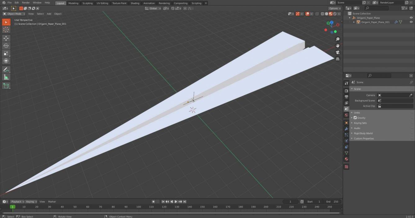 Origami Paper Plane 3D model