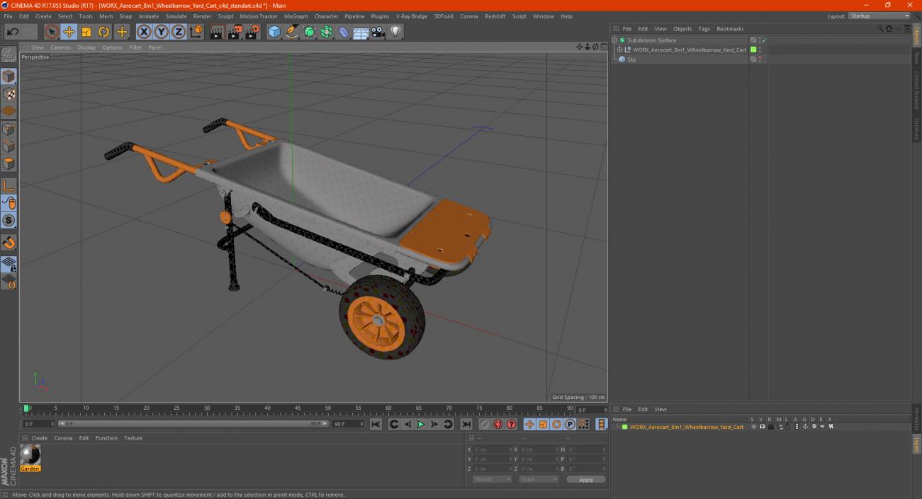 3D model WORX Aerocart 8in1 Wheelbarrow Yard Cart