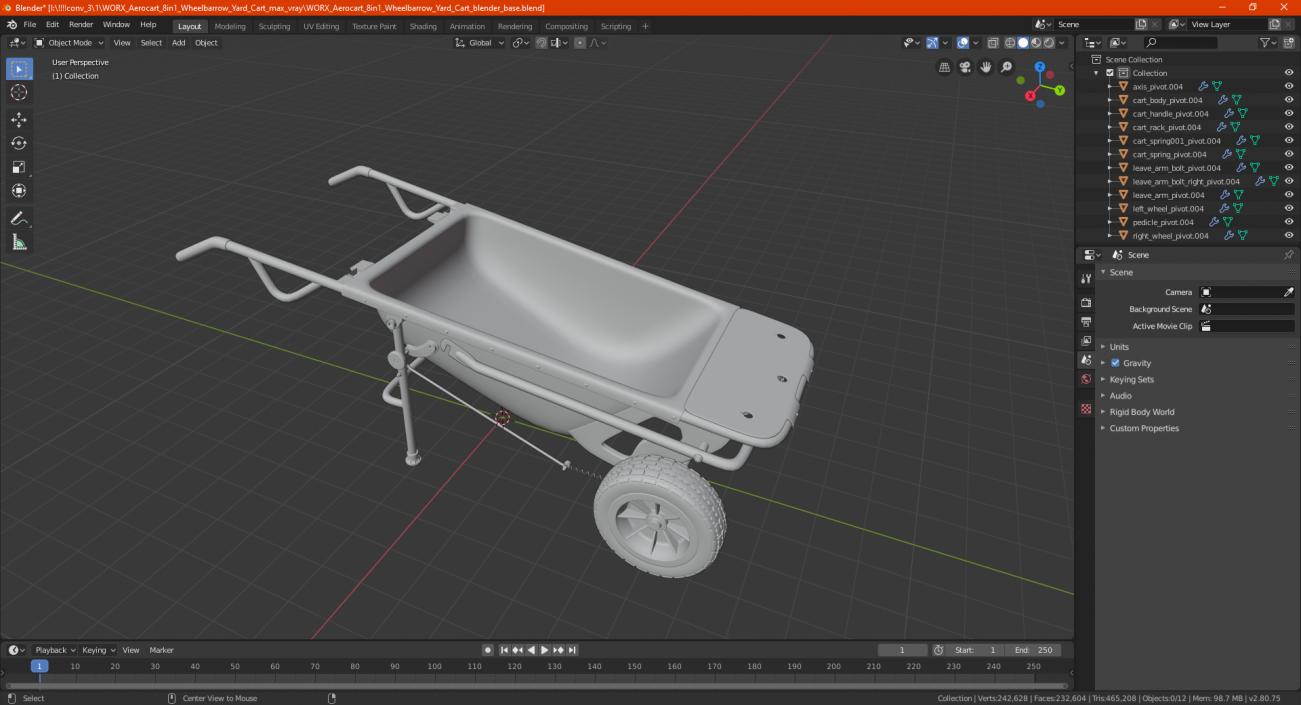 3D model WORX Aerocart 8in1 Wheelbarrow Yard Cart