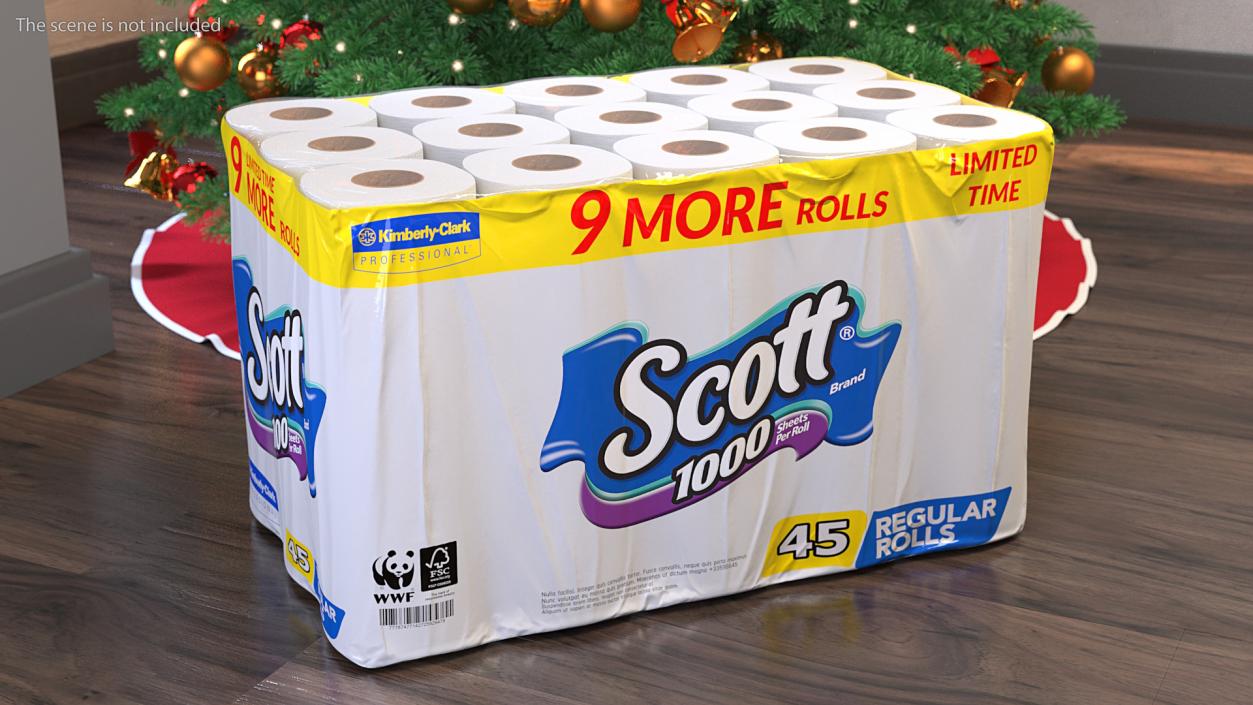 Scott Limited Edition Bath Tissue 45 Rolls 3D