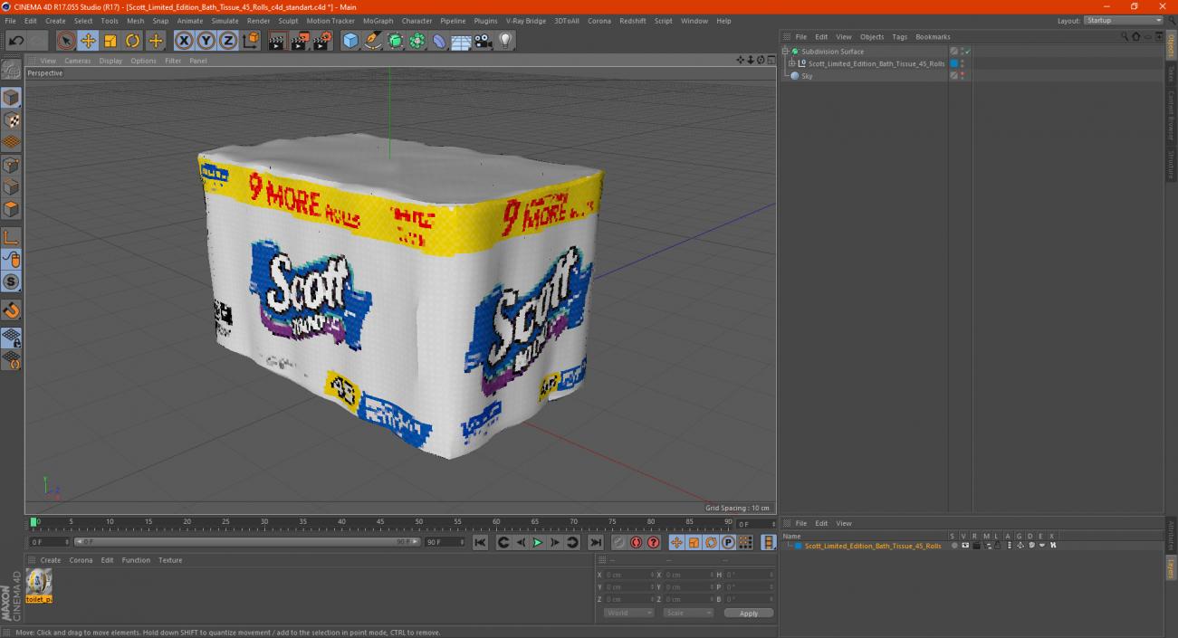 Scott Limited Edition Bath Tissue 45 Rolls 3D