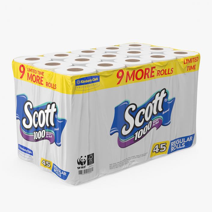 Scott Limited Edition Bath Tissue 45 Rolls 3D