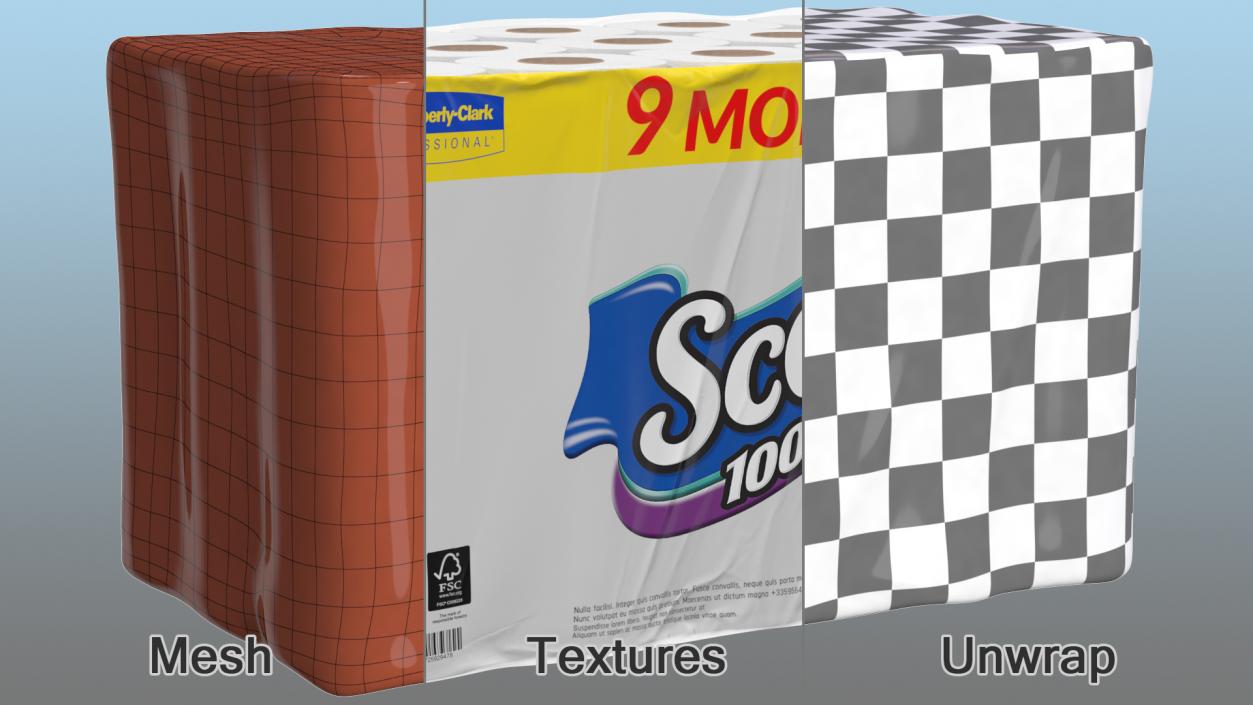 Scott Limited Edition Bath Tissue 45 Rolls 3D