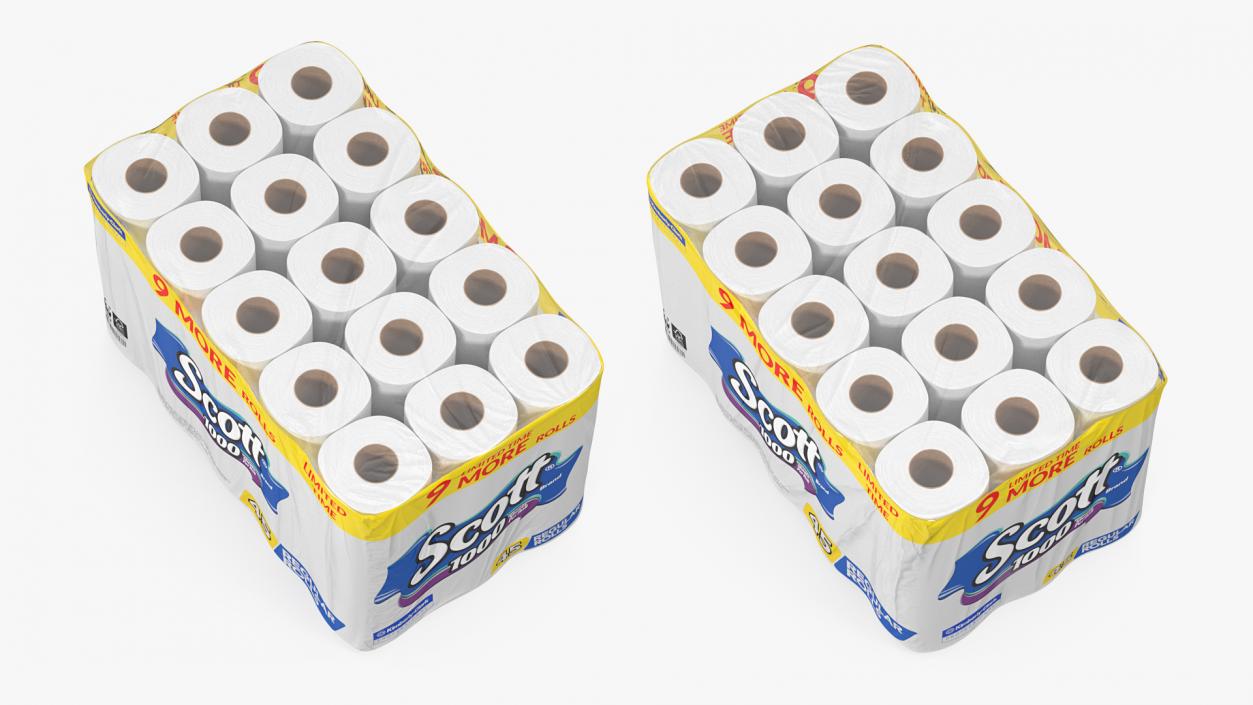 Scott Limited Edition Bath Tissue 45 Rolls 3D