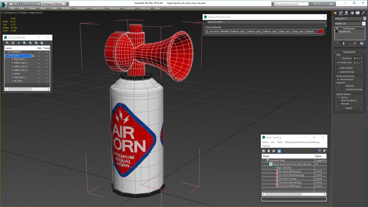 Signal Sports Air Horn 3D