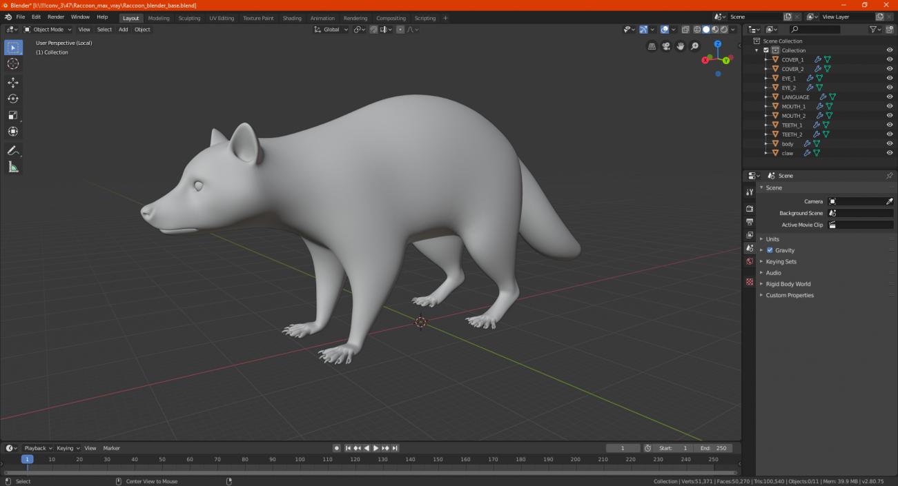 Raccoon 3D model