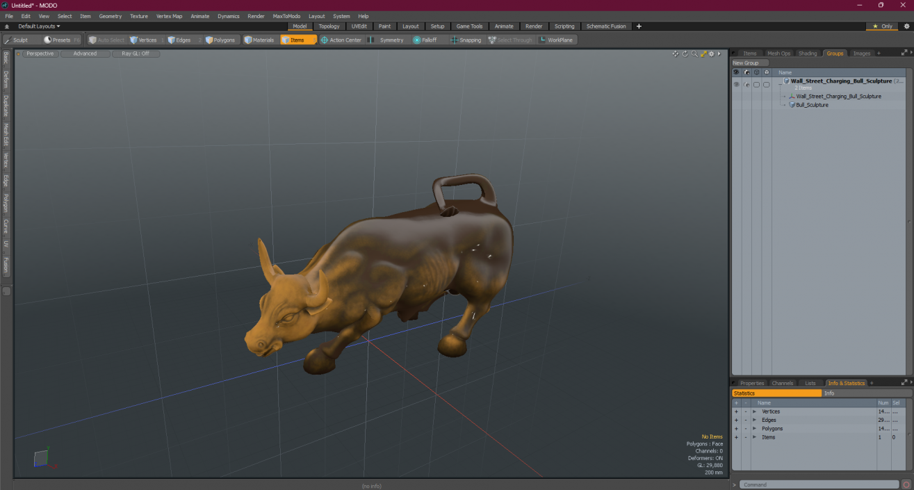 3D model Wall Street Charging Bull Sculpture