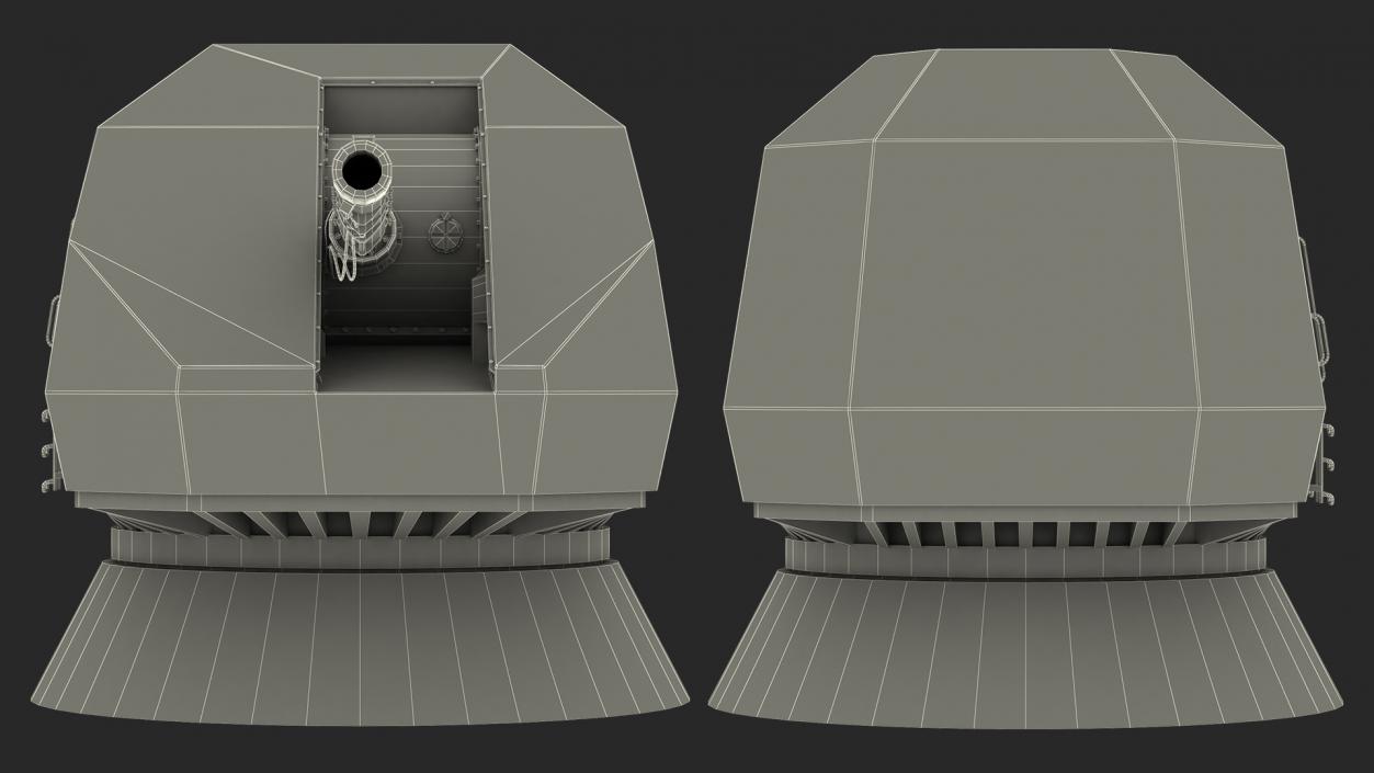 A192M 130 mm Naval Gun System 3D model