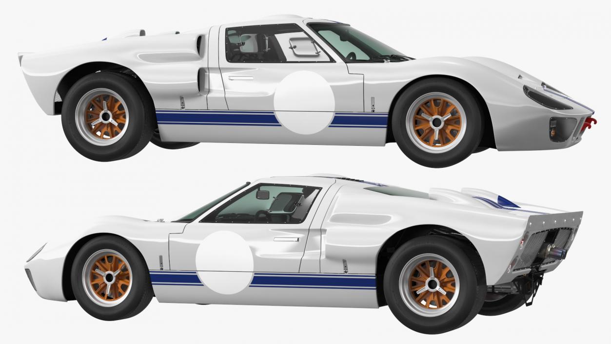 Classic Racing Car White 3D model