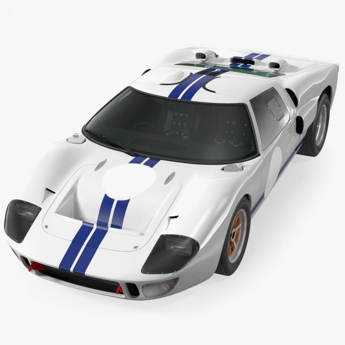 Classic Racing Car White 3D model