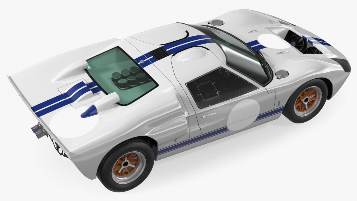 Classic Racing Car White 3D model