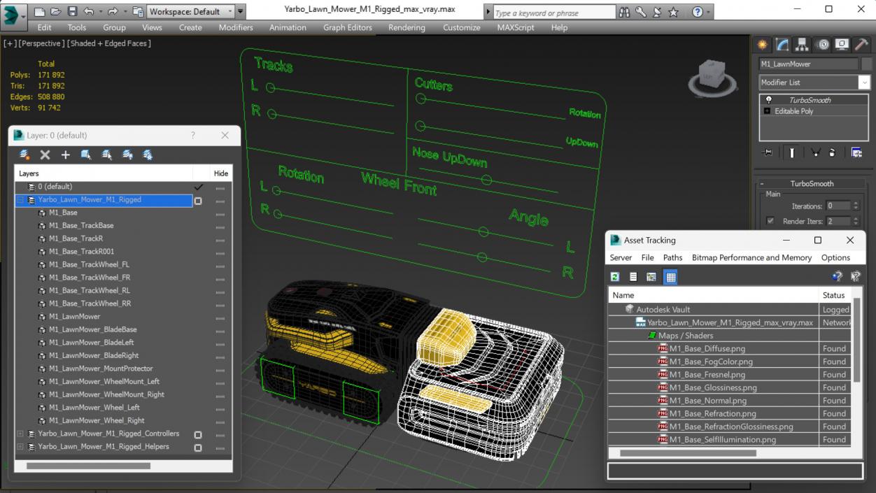 3D Yarbo Lawn Mower M1 Rigged