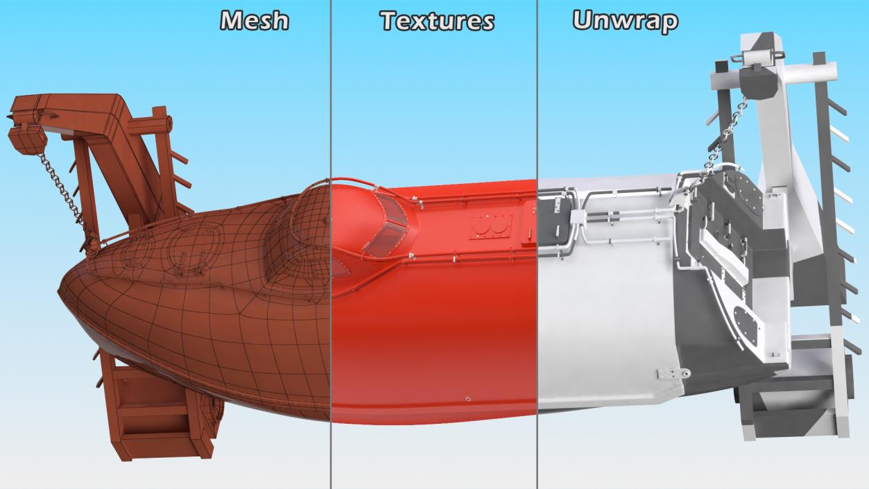 3D model Lifeboat Davit Crane