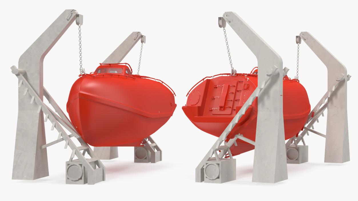 3D model Lifeboat Davit Crane