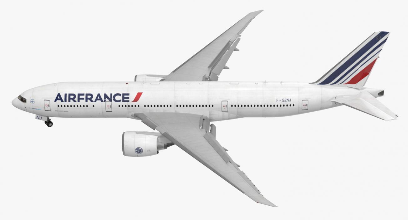 Boeing 777 200LR Air France Rigged 3D model