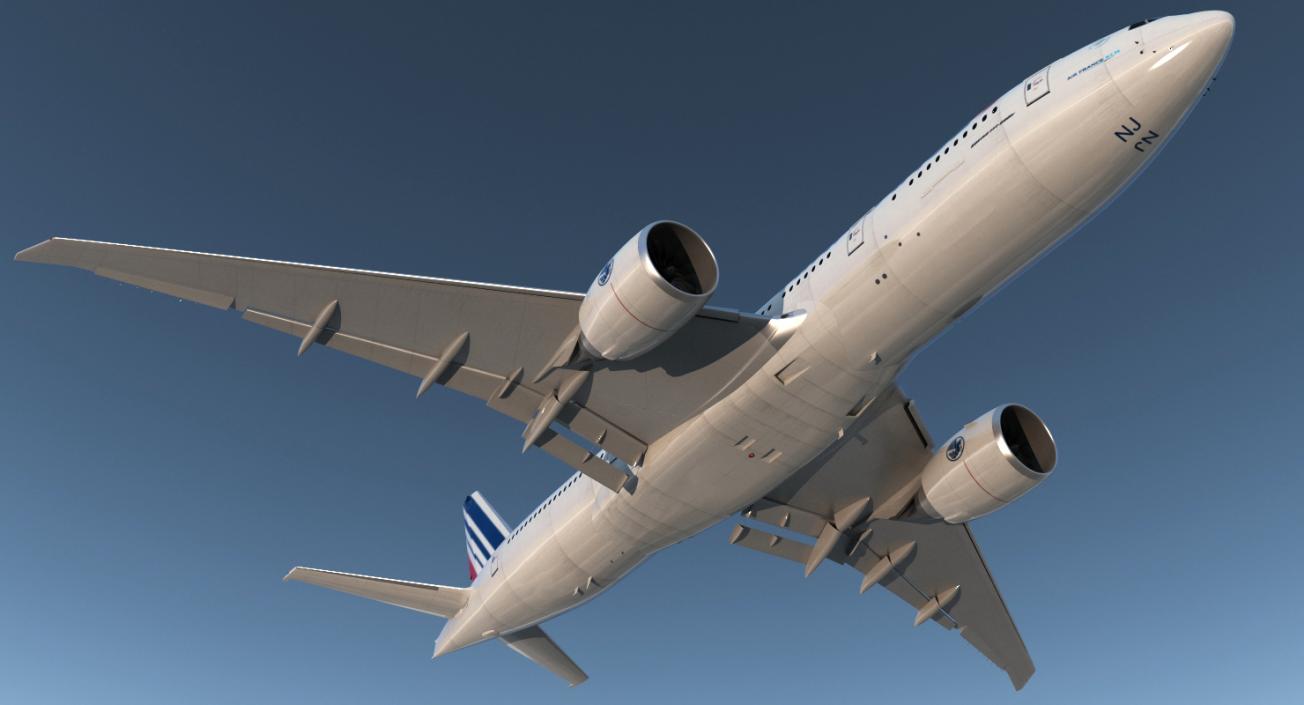 Boeing 777 200LR Air France Rigged 3D model