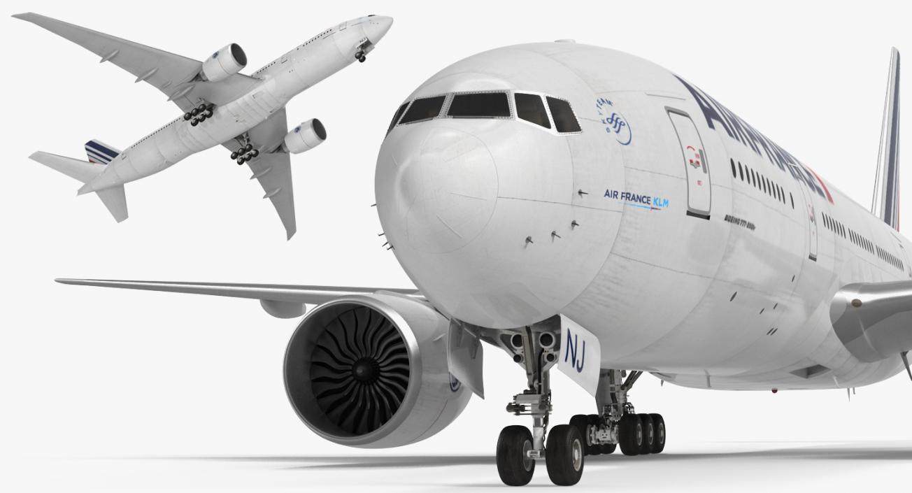 Boeing 777 200LR Air France Rigged 3D model