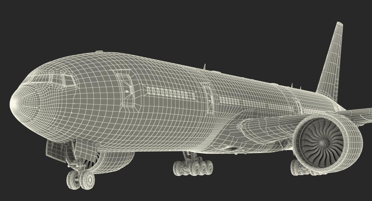 Boeing 777 200LR Air France Rigged 3D model