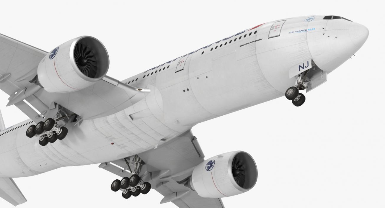 Boeing 777 200LR Air France Rigged 3D model