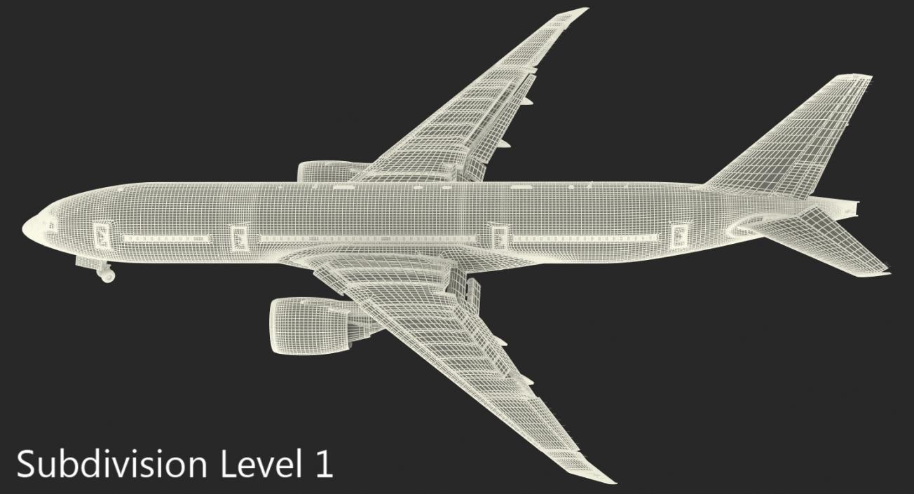 Boeing 777 200LR Air France Rigged 3D model