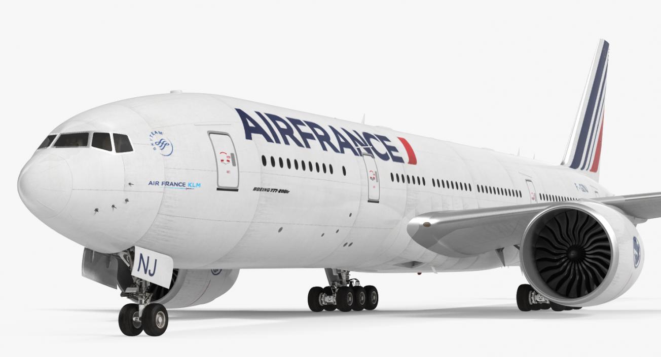 Boeing 777 200LR Air France Rigged 3D model