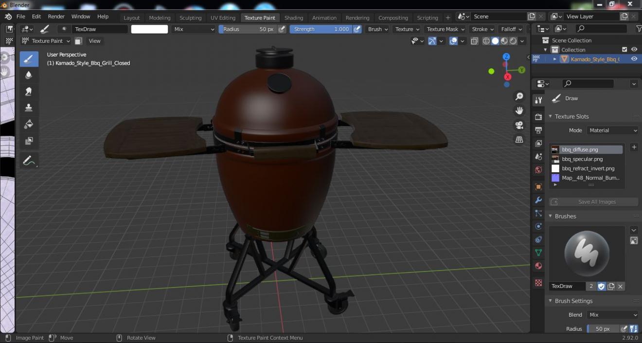 Kamado Style Bbq Grill Closed 3D model