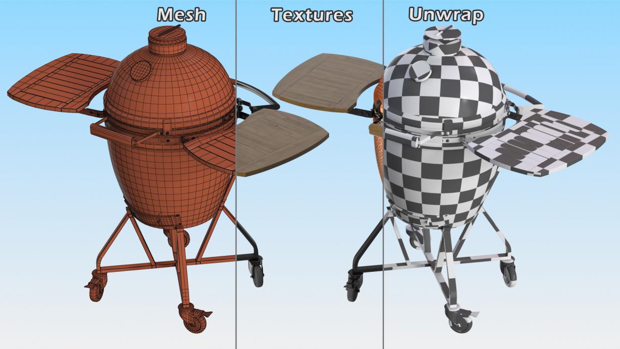 Kamado Style Bbq Grill Closed 3D model