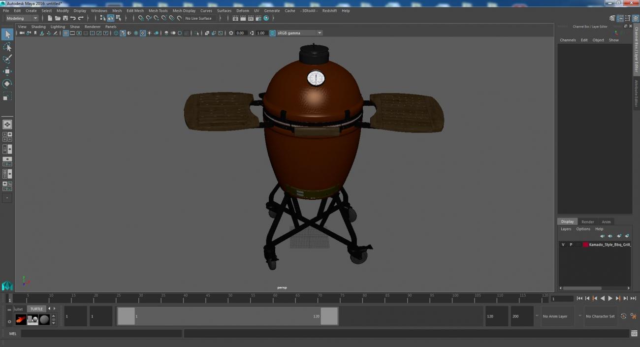 Kamado Style Bbq Grill Closed 3D model