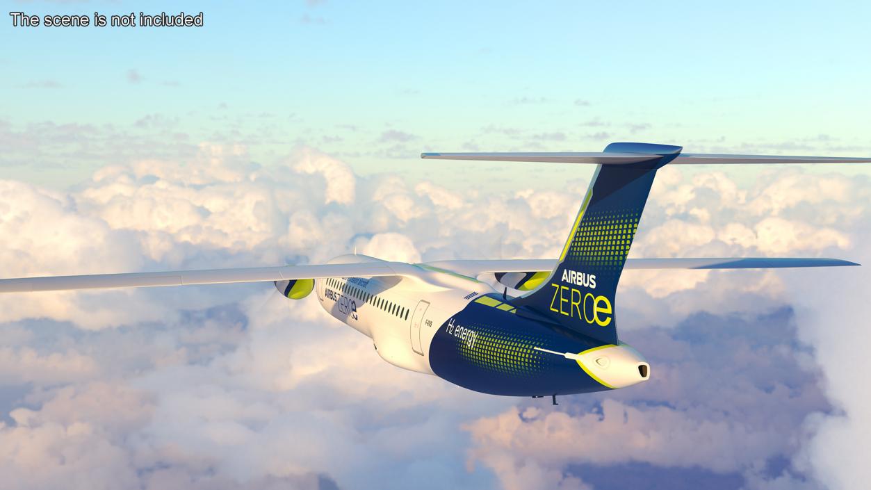 3D Airbus ZEROe Turboprop Rigged for Maya model