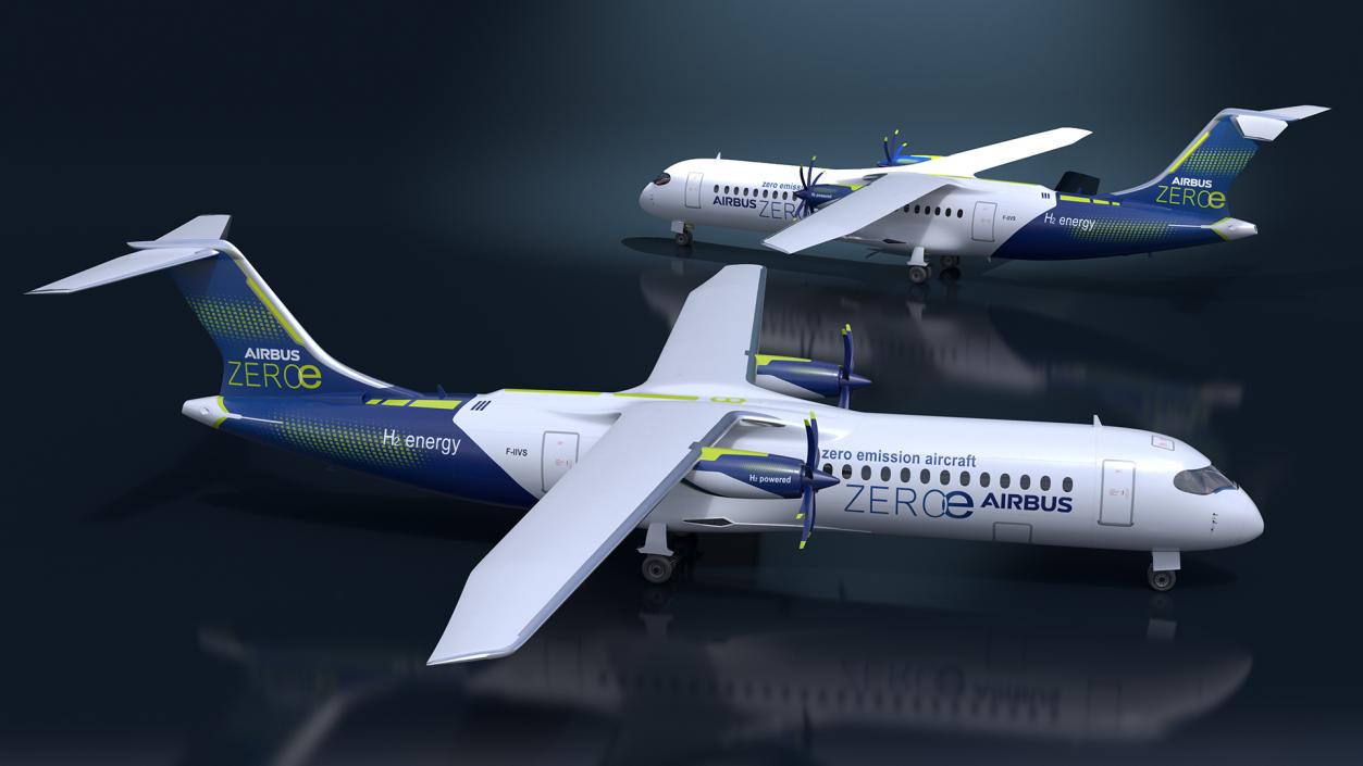 3D Airbus ZEROe Turboprop Rigged for Maya model