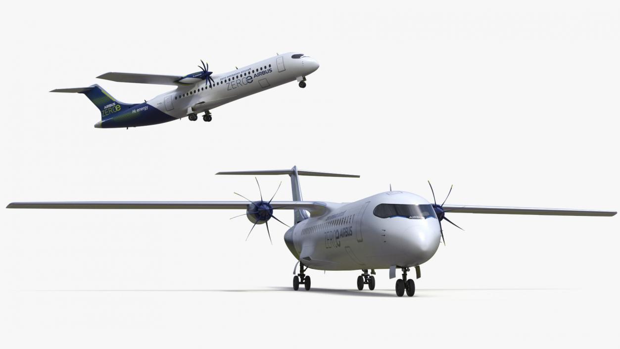 3D Airbus ZEROe Turboprop Rigged for Maya model