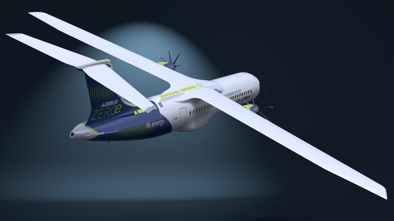 3D Airbus ZEROe Turboprop Rigged for Maya model