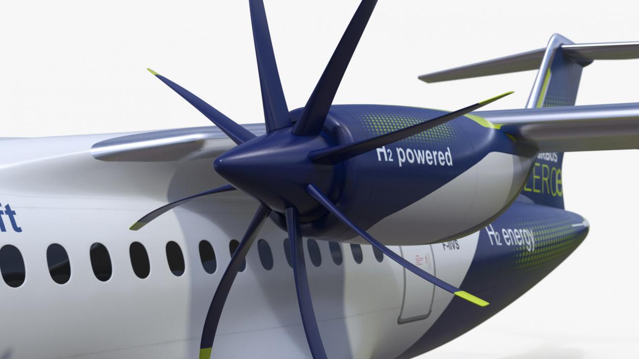 3D Airbus ZEROe Turboprop Rigged for Maya model