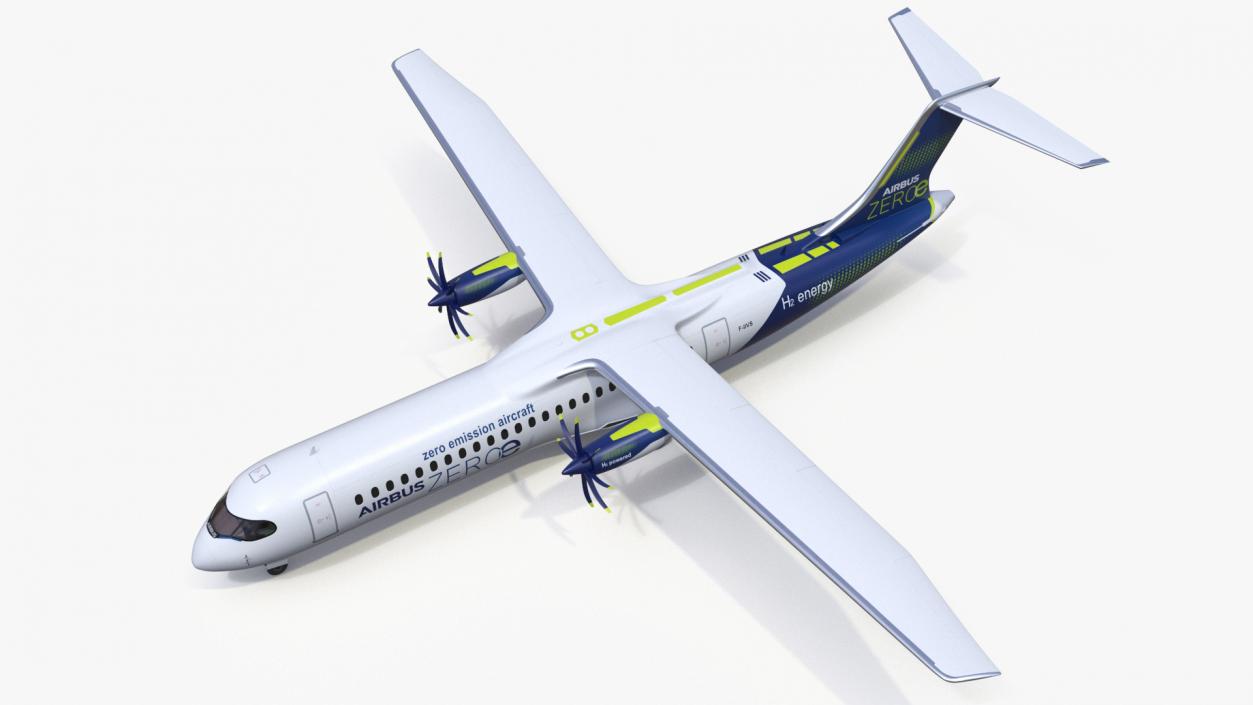 3D Airbus ZEROe Turboprop Rigged for Maya model