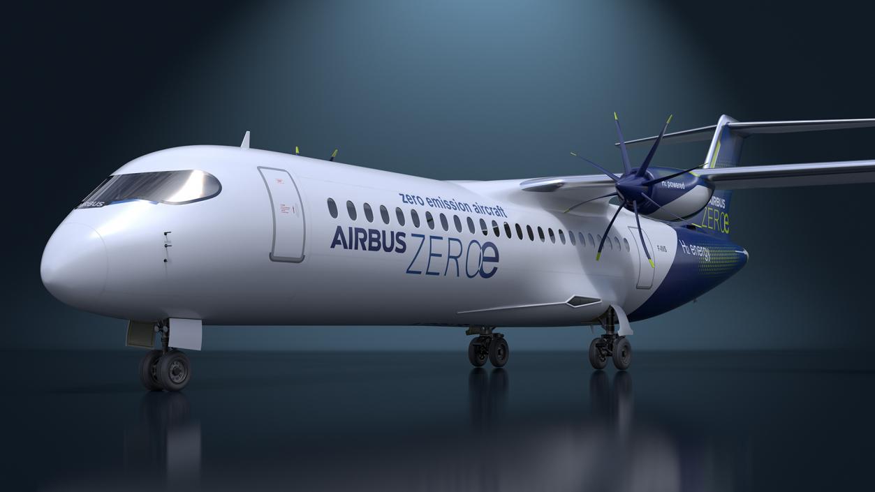 3D Airbus ZEROe Turboprop Rigged for Maya model