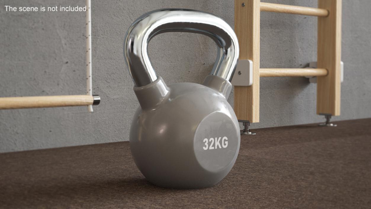 3D model Vinyl Coated Wide Handle Kettlebell 32kg