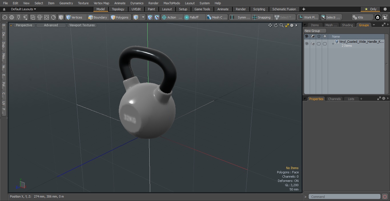 3D model Vinyl Coated Wide Handle Kettlebell 32kg