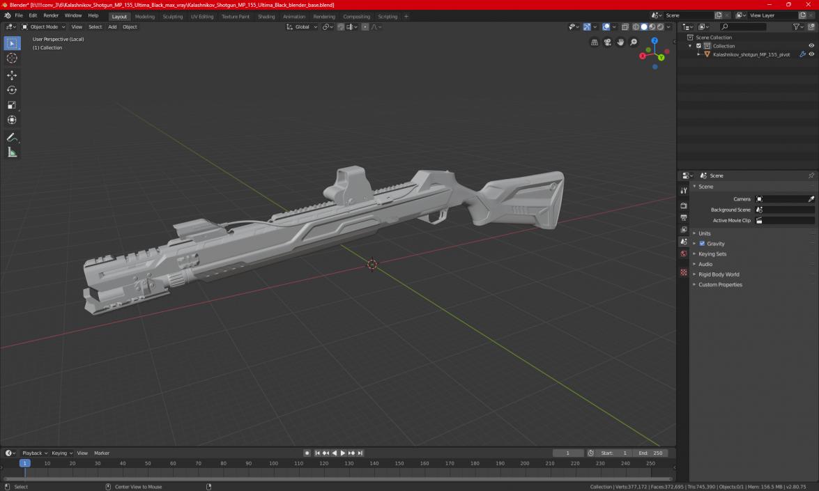 3D model Futuristic Shotgun MP 155 Ultima Kalashnikov Green