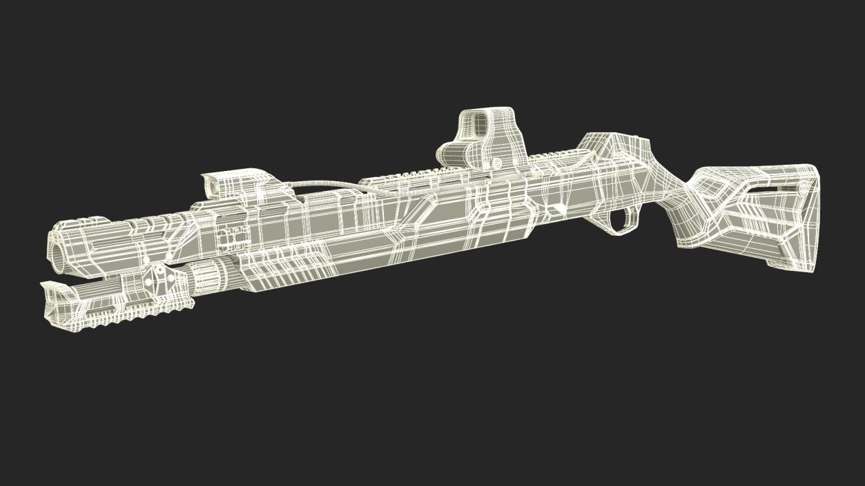 3D model Futuristic Shotgun MP 155 Ultima Kalashnikov Green