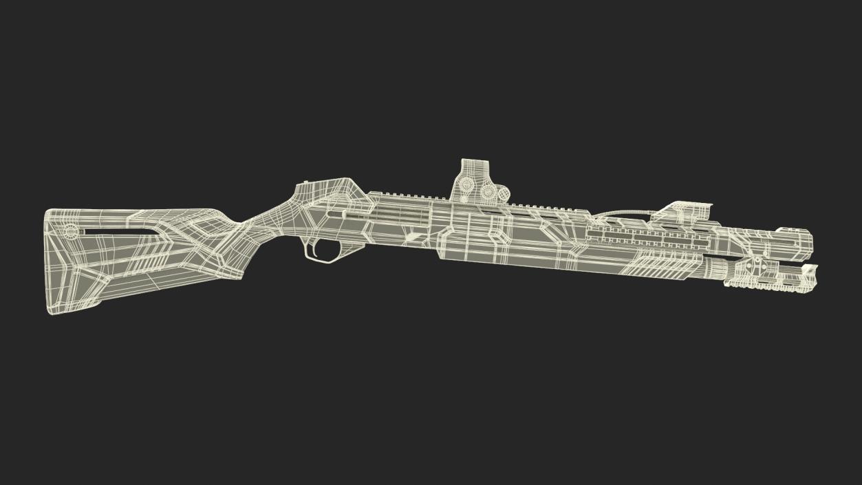 3D model Futuristic Shotgun MP 155 Ultima Kalashnikov Green