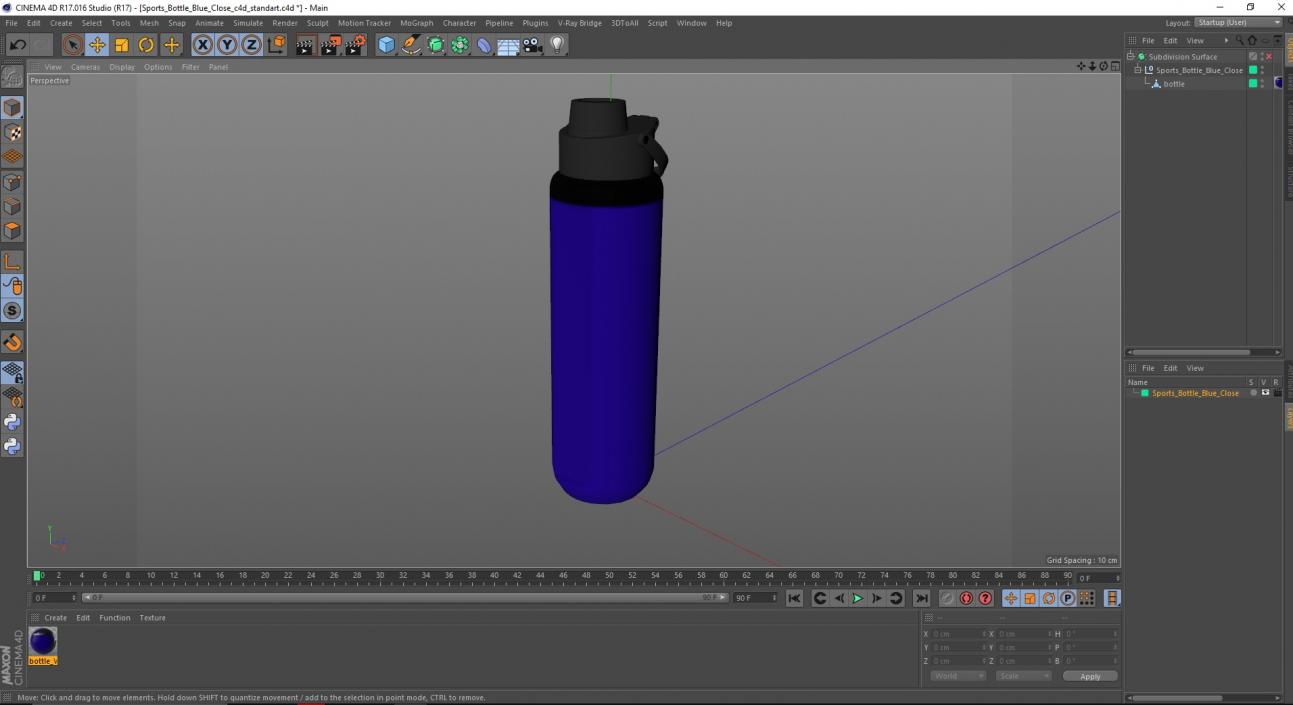 Sports Bottle Blue Close 3D model