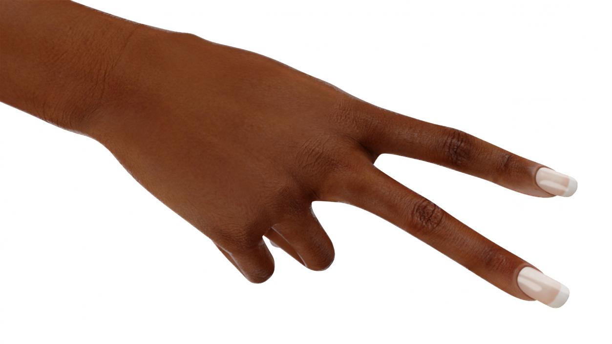 3D model Hand of African Female Victory Sign Pose