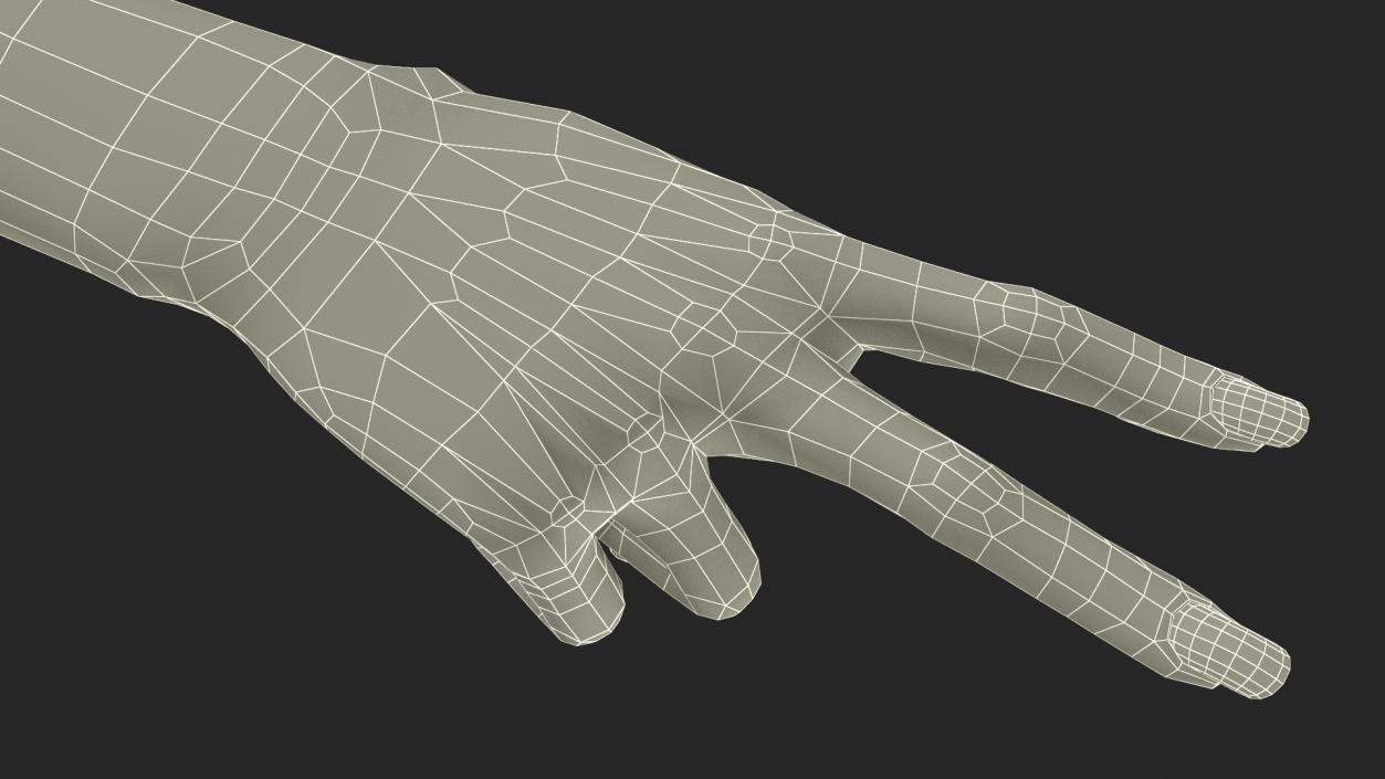 3D model Hand of African Female Victory Sign Pose