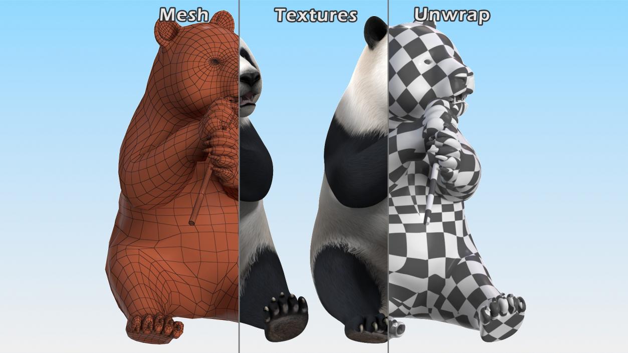 Giant Panda Sitting Pose 3D model