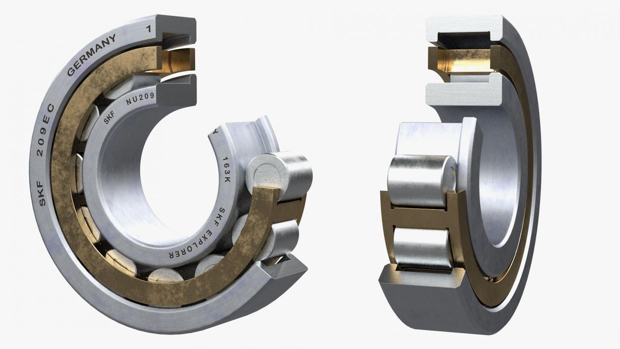 Roller Bearings Cut Inside Collection 3D