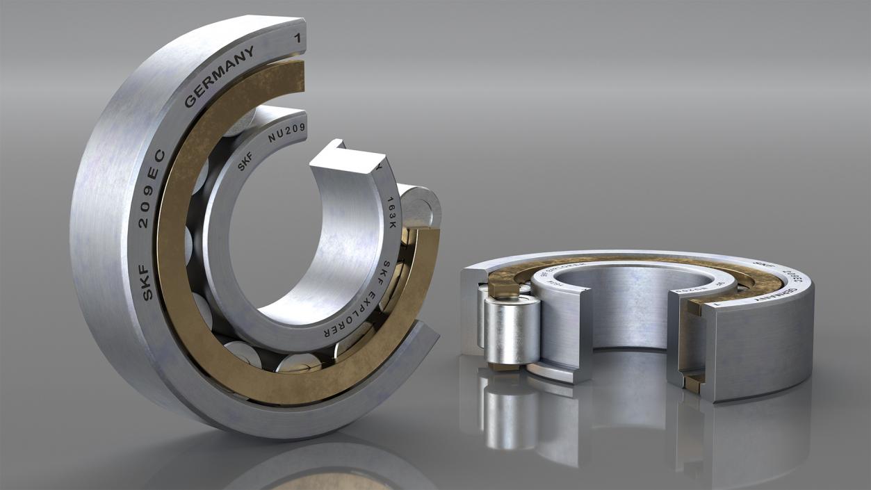 Roller Bearings Cut Inside Collection 3D