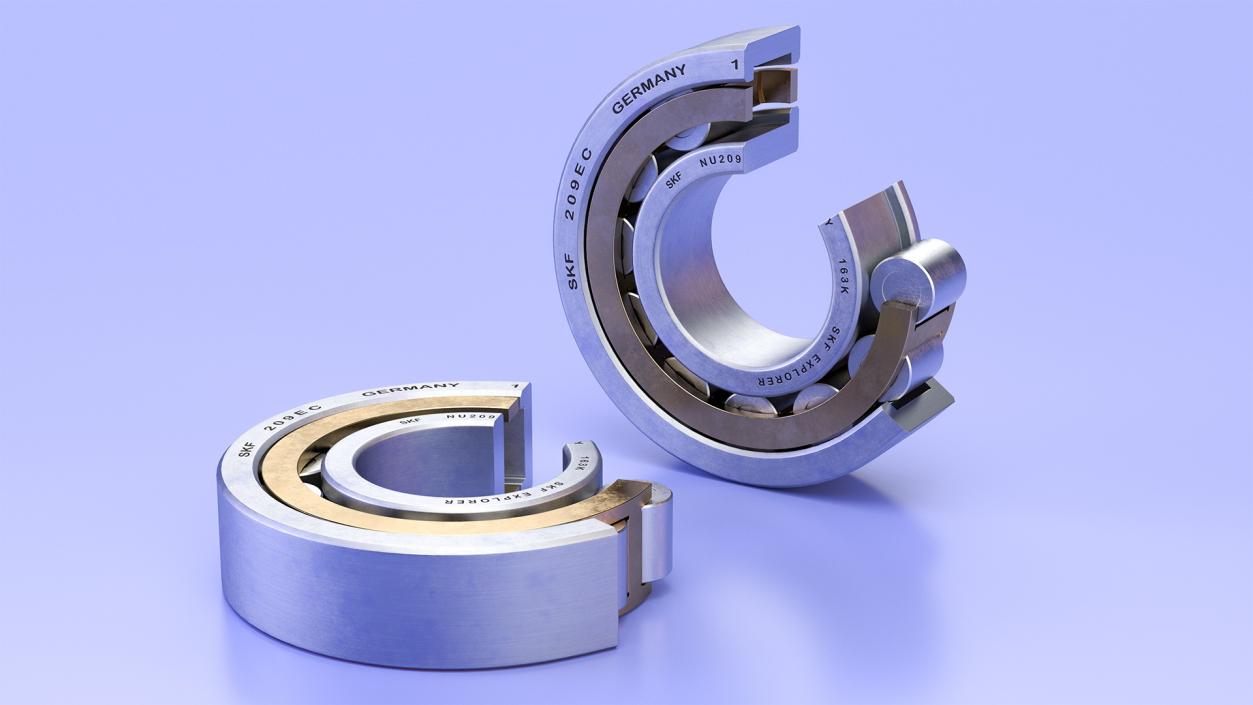 Roller Bearings Cut Inside Collection 3D