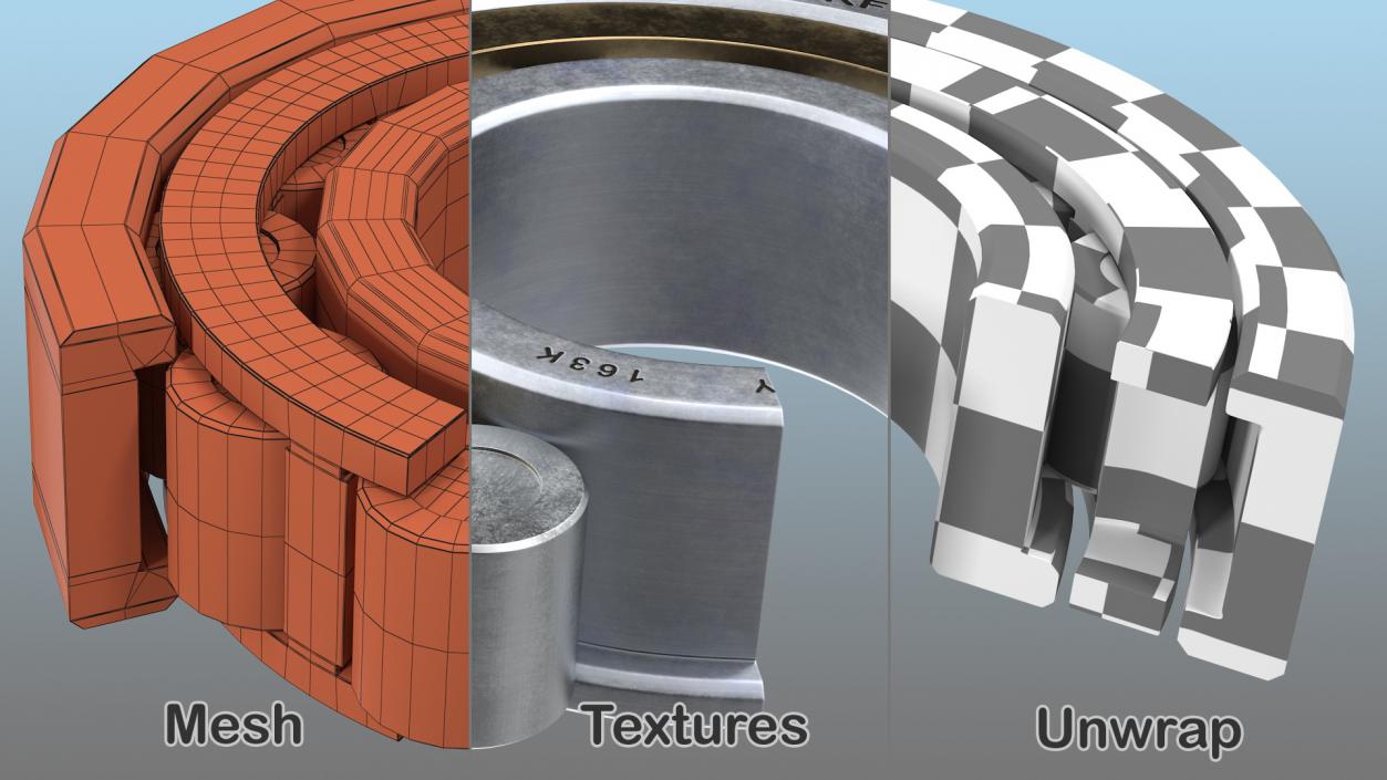 Roller Bearings Cut Inside Collection 3D