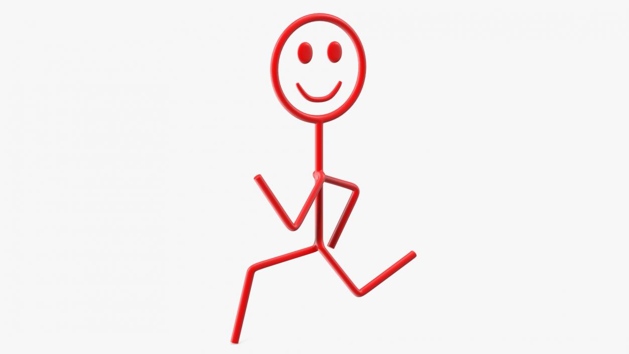 3D model Running Stickman Red